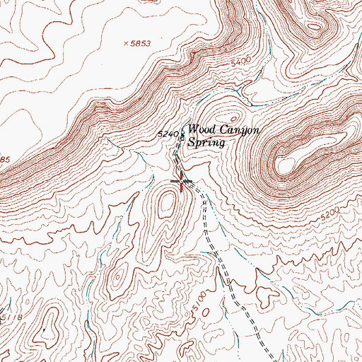 Topographic Map of Wood Canyon, TX