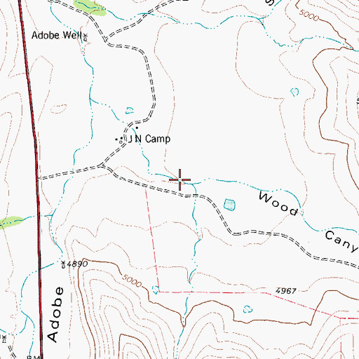 Topographic Map of Wood Canyon, TX