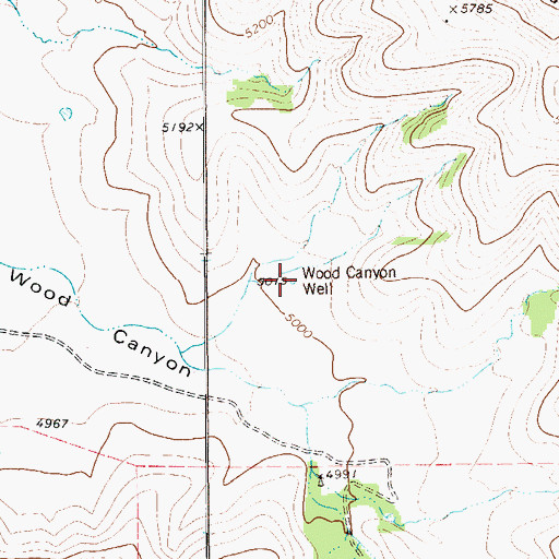 Topographic Map of Wood Canyon Well, TX