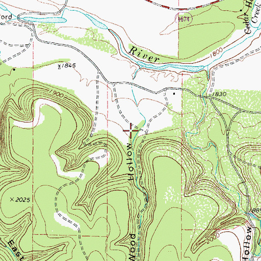 Topographic Map of Wood Hollow, TX