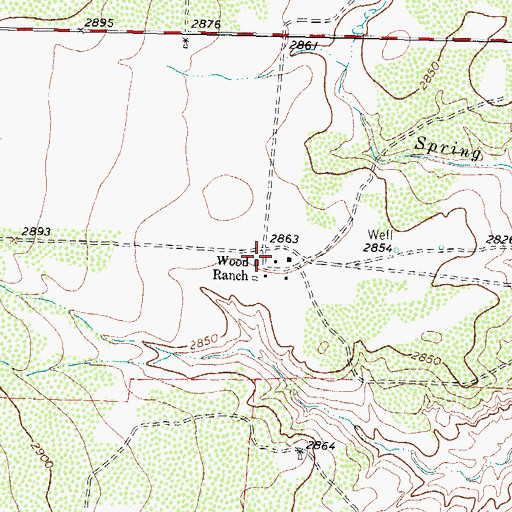 Topographic Map of Wood Ranch, TX