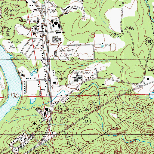 Topographic Map of Elmore Community Hospital, AL