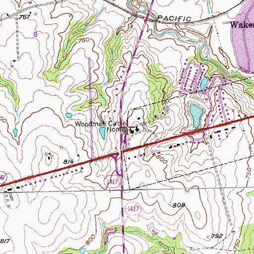 Topographic Map of Woodman Circle Home, TX