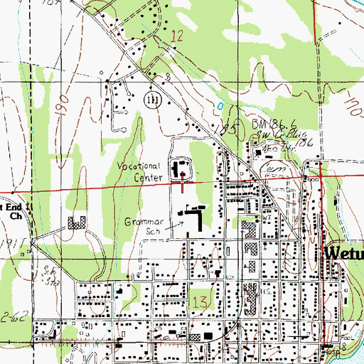 Topographic Map of Elmore County Vocational School, AL