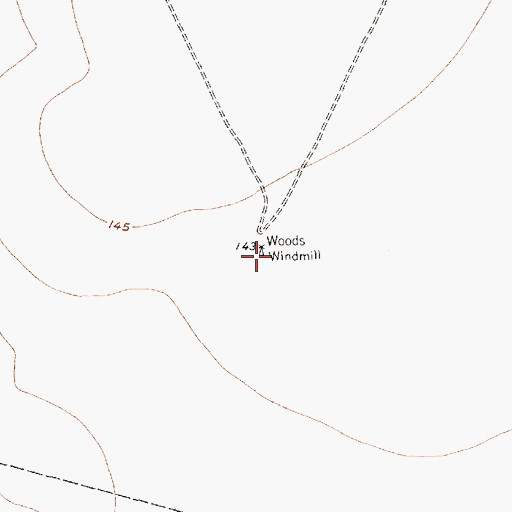 Topographic Map of Woods Windmill, TX