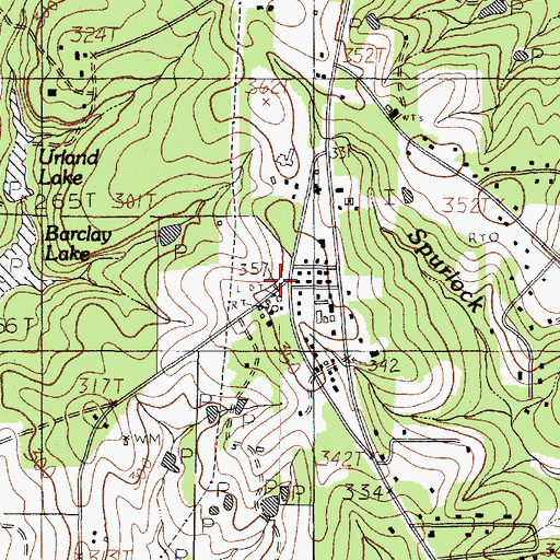 Topographic Map of Woodville Lookout, TX