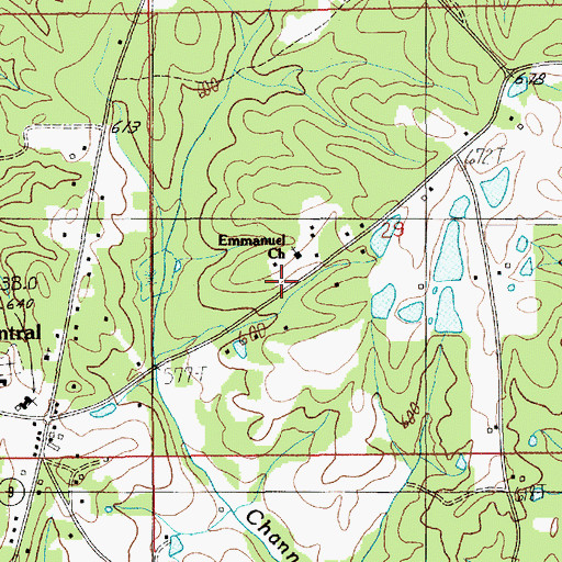 Topographic Map of Emmanuel Holiness Campground, AL