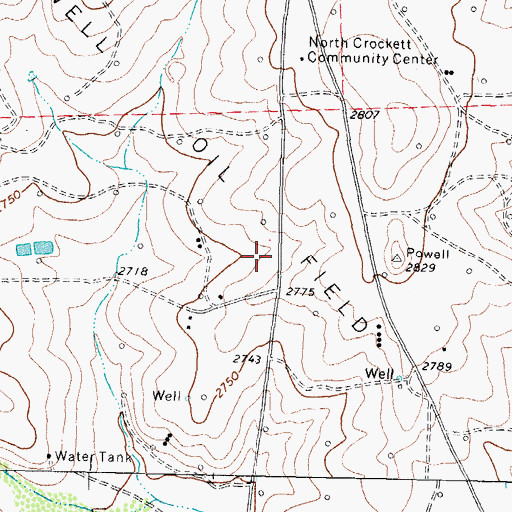 Topographic Map of World Powell Oil Field, TX