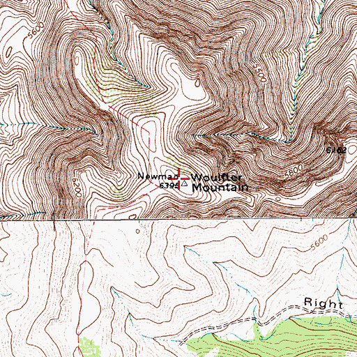 Topographic Map of Woulfter Mountain, TX