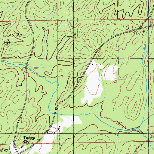 Topographic Map of Evergreen School (historical), AL