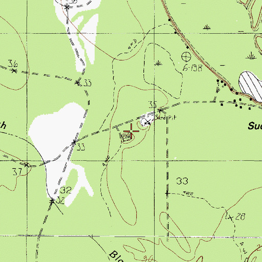 Topographic Map of Laurel Sudduth Bluff Cemetery, TX