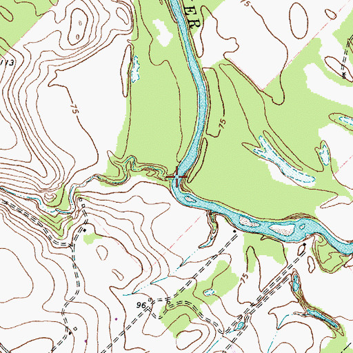 Topographic Map of Wright Creek, TX