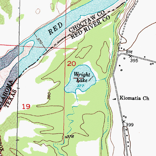 Topographic Map of Wright Lake, TX