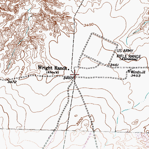 Topographic Map of Wright Ranch, TX