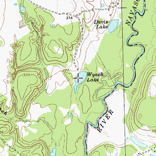 Topographic Map of Wyach Lake, TX