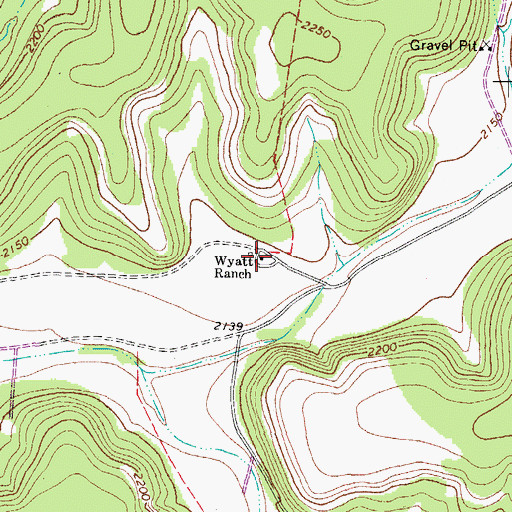 Topographic Map of Wyatt Ranch, TX