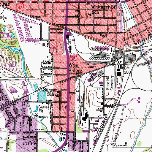 Topographic Map of Wye Siding, TX