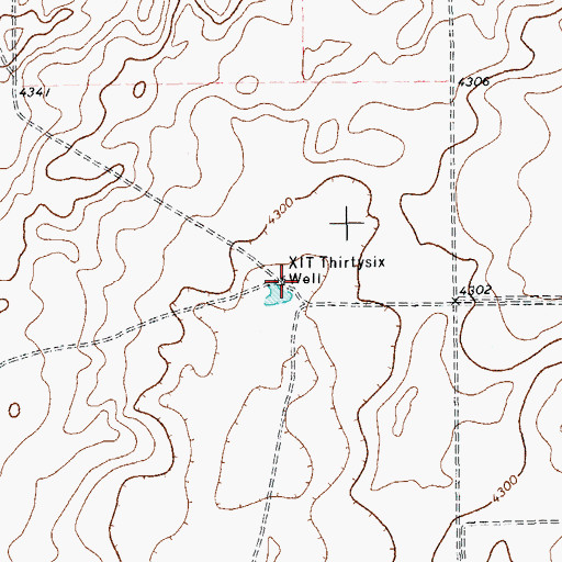 Topographic Map of XIT Thirtysix Well, TX