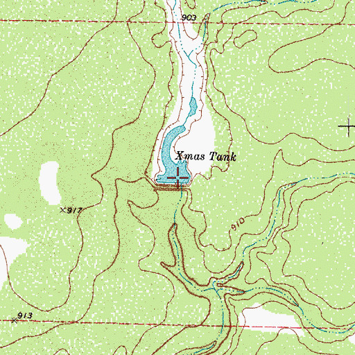 Topographic Map of Xmas Tank, TX