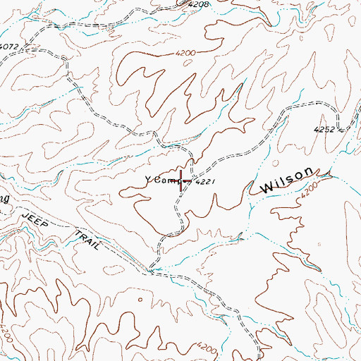 Topographic Map of Y Camp, TX