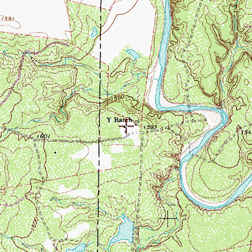 Topographic Map of Y Ranch, TX