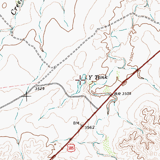 Topographic Map of Y Tank, TX