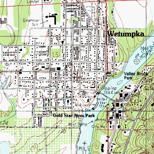 Topographic Map of First United Methodist Church, AL