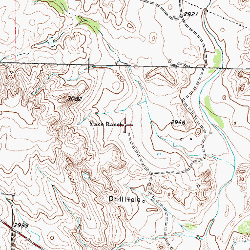 Topographic Map of Yake Ranch, TX