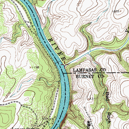 Topographic Map of Yancey Creek, TX