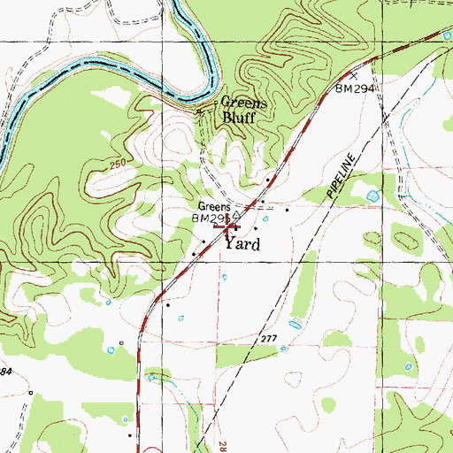 Topographic Map of Yard, TX