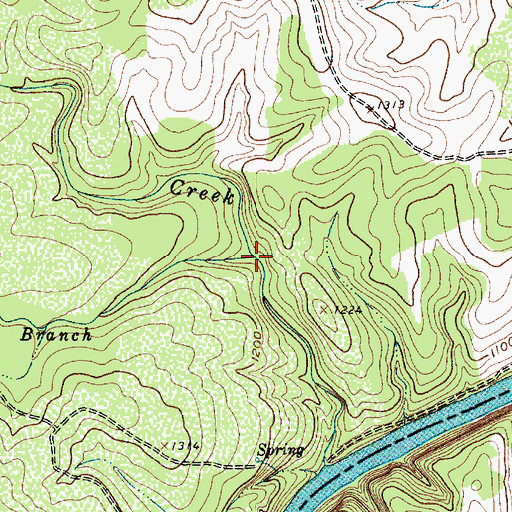 Topographic Map of Yates Branch, TX