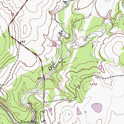 Topographic Map of Yates Creek, TX