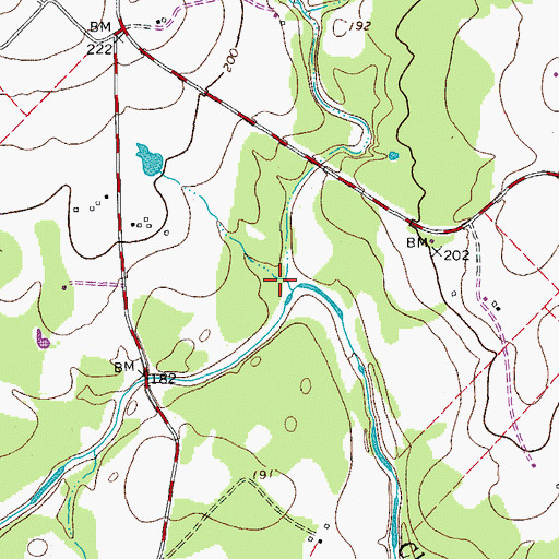 Topographic Map of Yellow Bank Creek, TX