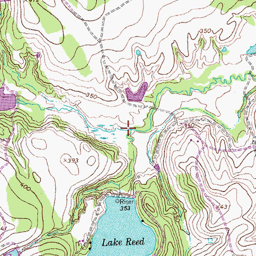 Topographic Map of Yellow Branch, TX