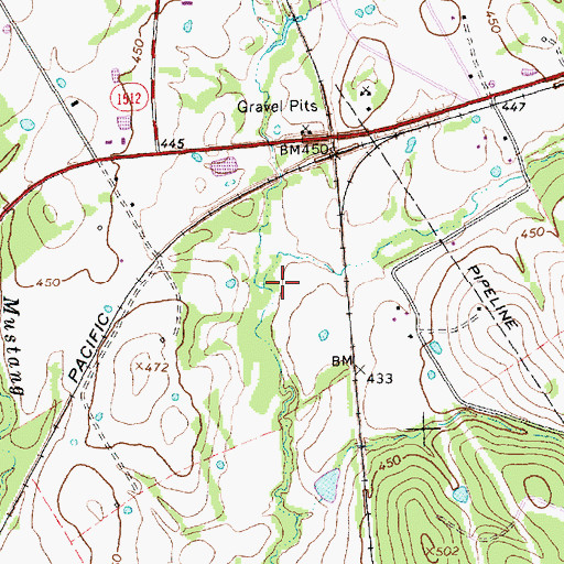 Topographic Map of Yellow Branch, TX