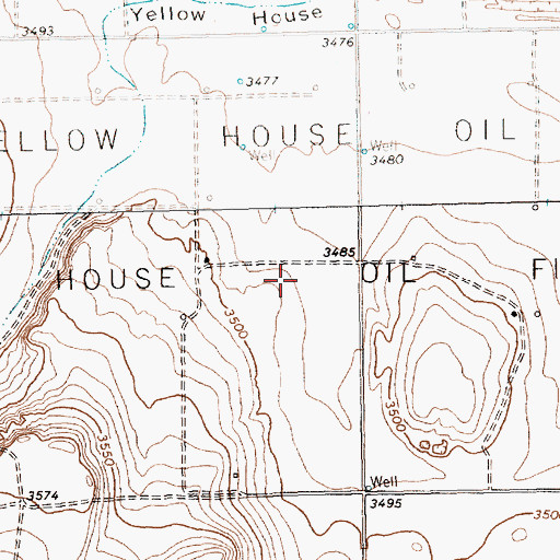Topographic Map of Yellow House Oil Field, TX