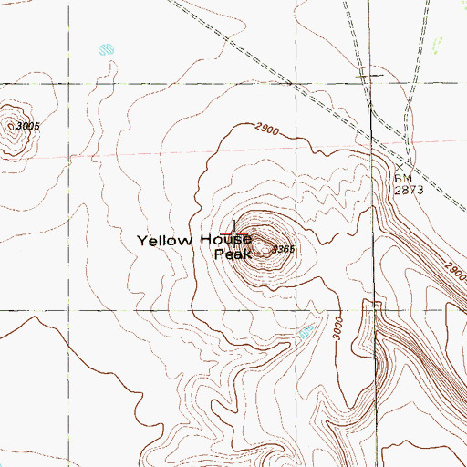 Topographic Map of Yellow House Peak, TX