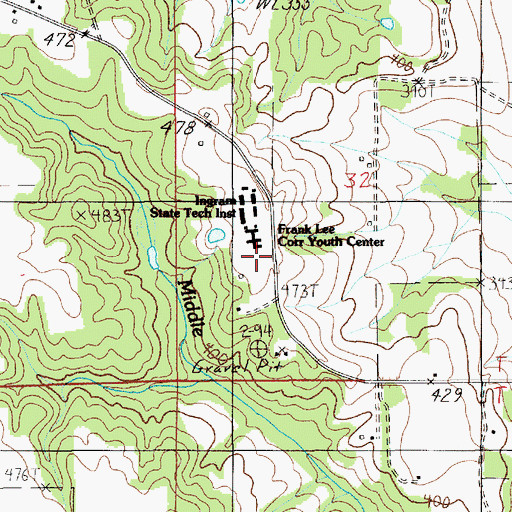 Topographic Map of Franklee Correctional Youth Center, AL