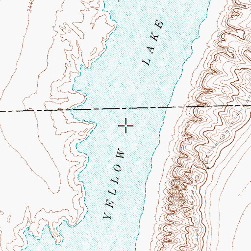 Topographic Map of Yellow Lake, TX