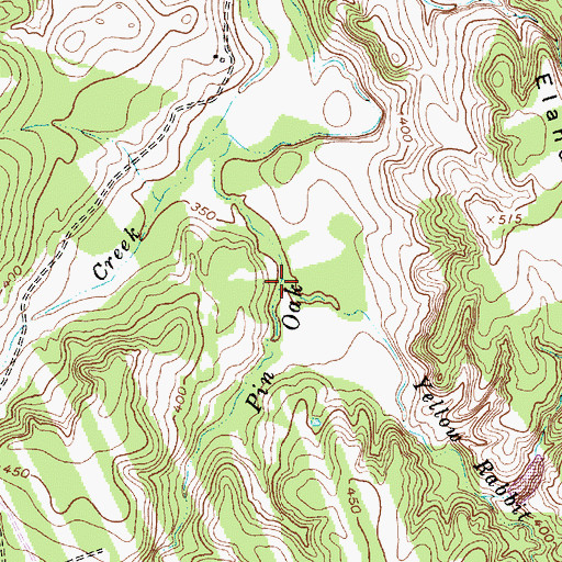 Topographic Map of Yellow Rabbit Branch, TX