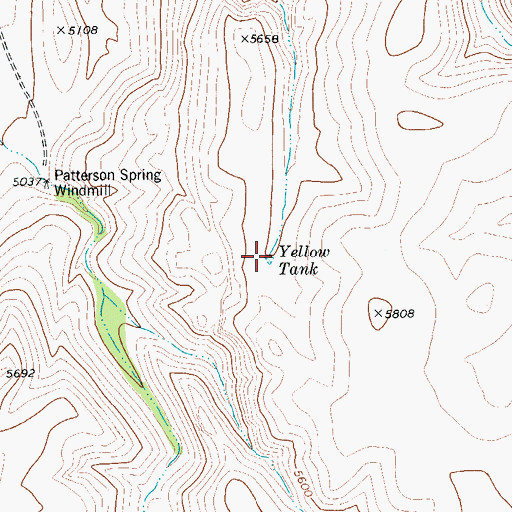 Topographic Map of Yellow Tank, TX