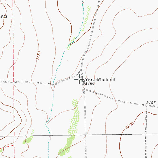 Topographic Map of York Windmill, TX