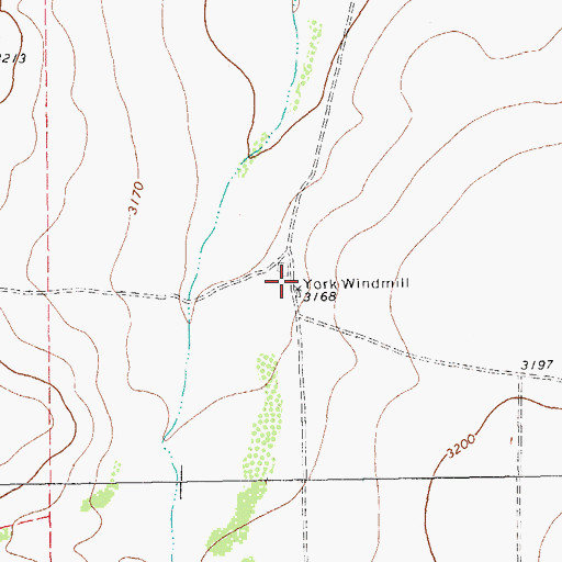 Topographic Map of York Windmill, TX