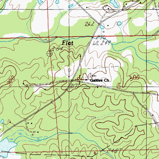 Topographic Map of Galilee School (historical), AL