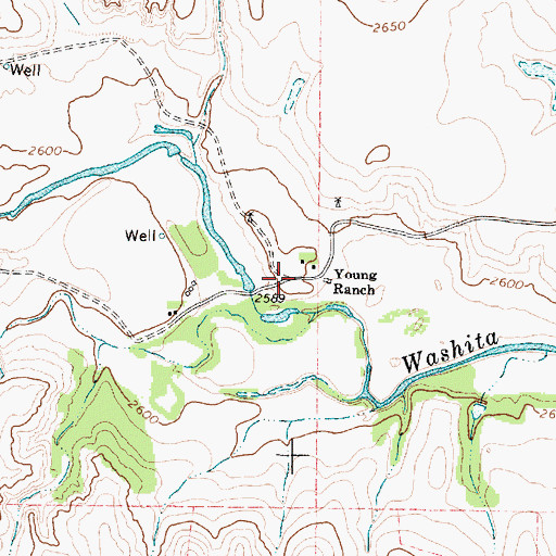 Topographic Map of Young Ranch, TX