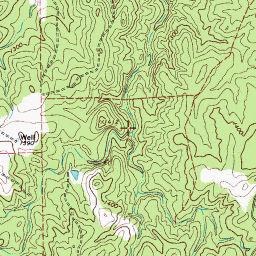 Topographic Map of Youngblood Creek, TX