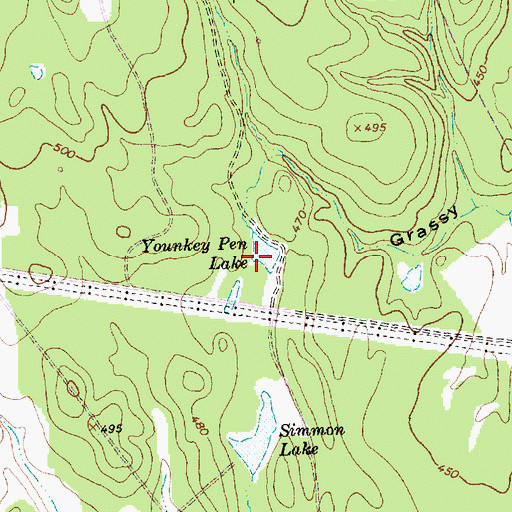 Topographic Map of Younkey Pen Lake, TX