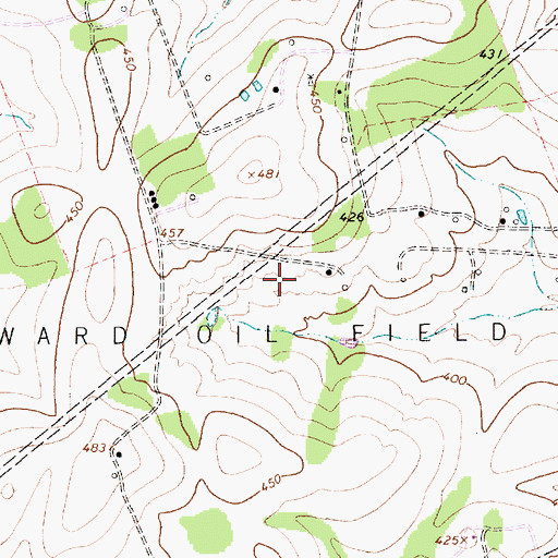 Topographic Map of Yoward Oil Field, TX