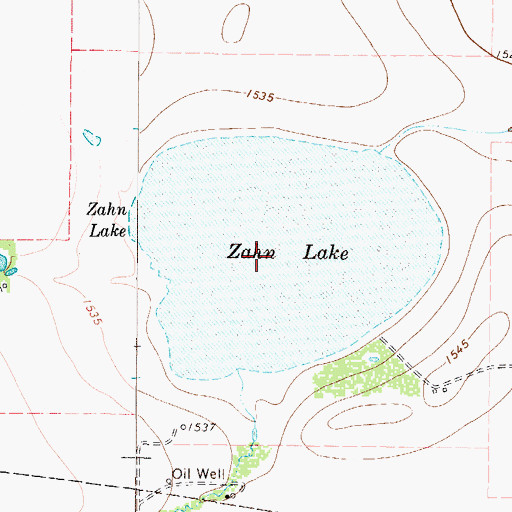 Topographic Map of Zahn Lake, TX