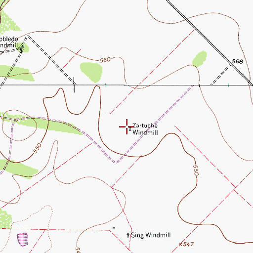 Topographic Map of Zartuche Windmill, TX